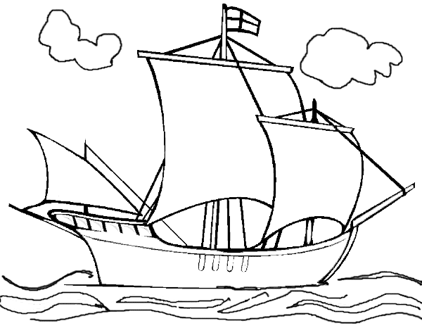tranh tô màu con thuyền