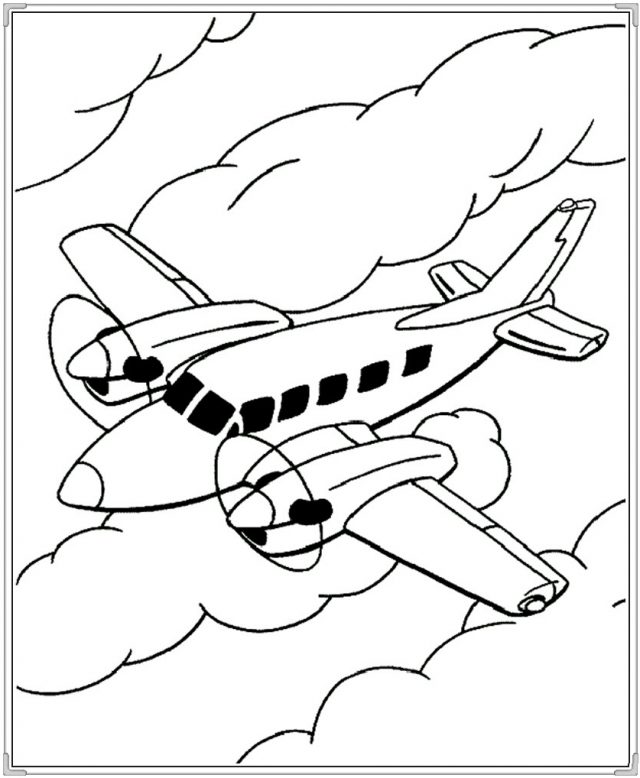 tranh tô màu máy bay