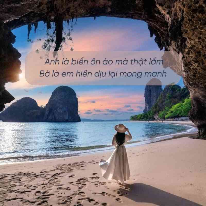 stt đi biển thả thính